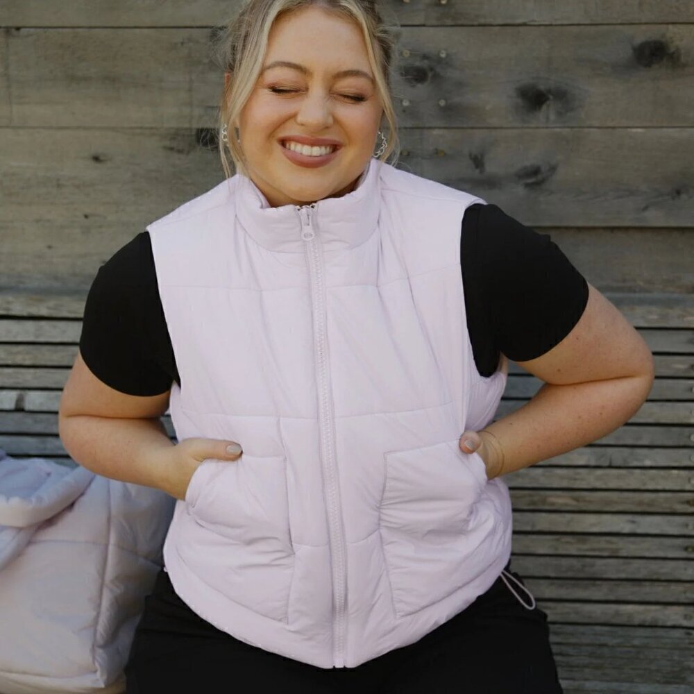 NWT Smash + Tess x Iskra On the Go Puffy Vest in Lilac- Xl/2XL - Picture 2 of 7